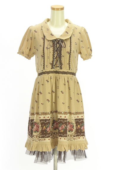 axes femme（アクシーズファム）の古着「小花柄半そでニットワンピース（ワンピース・チュニック）」大画像１へ