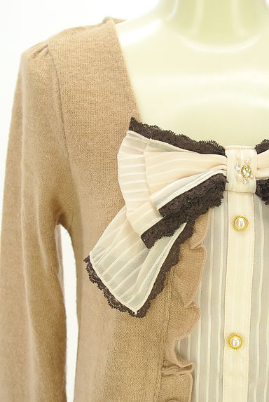 axes femme（アクシーズファム）の古着「リボン付きレイヤード風ニットトップス（ニット）」大画像４へ