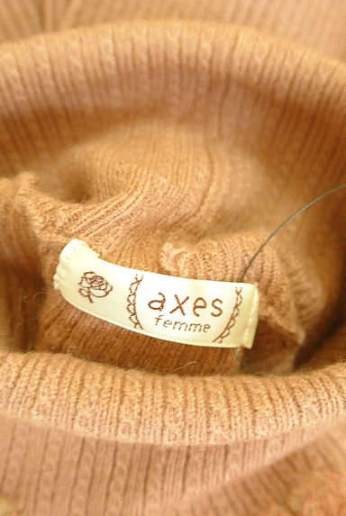 axes femme（アクシーズファム）の古着「パール＆レース付きタートルネックリブニットトップス（ニット）」大画像６へ