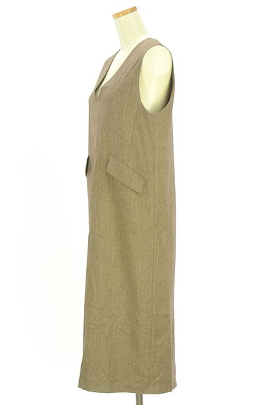 UNITED ARROWS（ユナイテッドアローズ）の古着「green label relaxing ヘリンボーン織ノースリワンピース（ワンピース・チュニック）」大画像３へ