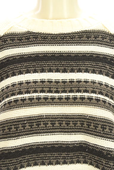 AZUL BY MOUSSY（アズールバイマウジー）の古着「ボーダー柄ダメージニットトップス（ニット）」大画像４へ