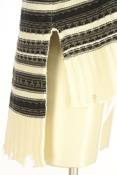 AZUL BY MOUSSY（アズールバイマウジー）の古着「ボーダー柄ダメージニットトップス（ニット）」大画像５へ