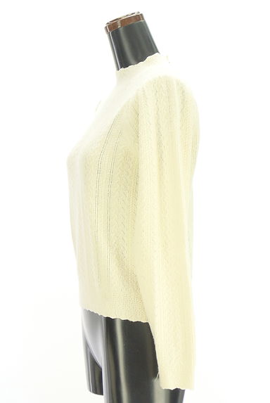 UNIVERVAL MUSE（ユニバーバルミューズ）の古着「ケーブル編みモックネックニットトップス（ニット）」大画像３へ