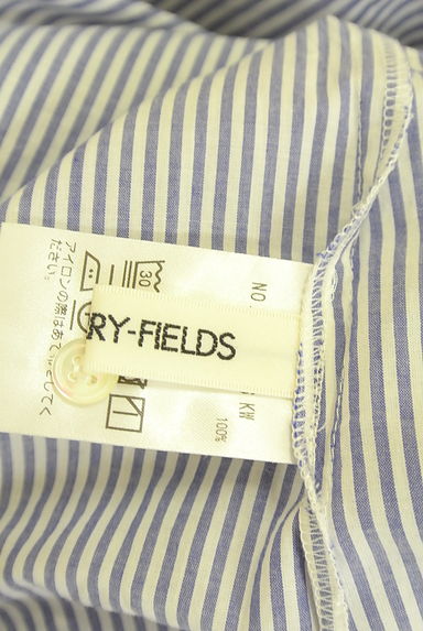 STRAWBERRY-FIELDS（ストロベリーフィールズ）の古着「襟フリルバンドカラーストライプ柄シャツ（ブラウス）」大画像６へ