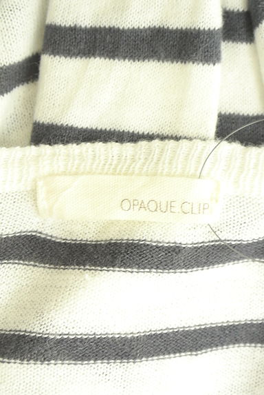 OPAQUE.CLIP（オペークドットクリップ）の古着「7分袖ボーダーシアーニット（ニット）」大画像６へ