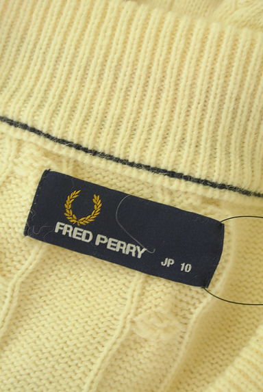 FRED PERRY（フレッドペリー）の古着「Vネックケーブル編みニットトップス（ニット）」大画像６へ