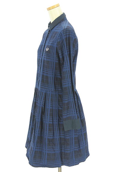 FRED PERRY（フレッドペリー）の古着「チェック柄シャツワンピース（ワンピース・チュニック）」大画像３へ