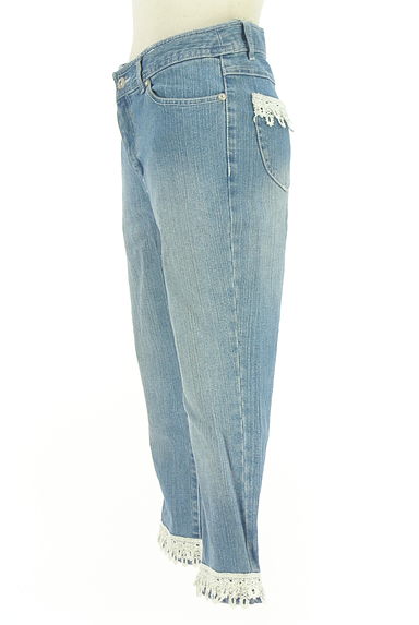 GALLERY VISCONTI（ギャラリービスコンティ）の古着「クロップド丈レース付きデニムパンツ（デニムパンツ）」大画像３へ
