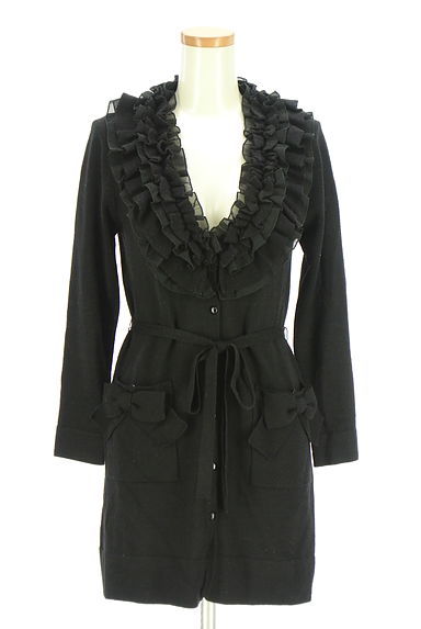 GALLERY VISCONTI（ギャラリービスコンティ）の古着「ベルト付きボリュームフリルニットカーディガン（カーディガン・ボレロ）」大画像１へ