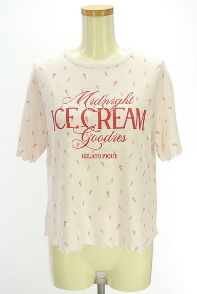 gelato pique（ジェラートピケ）の古着「アイスクリーム柄半そでワッフルカットソー（カットソー・プルオーバー）」大画像１へ