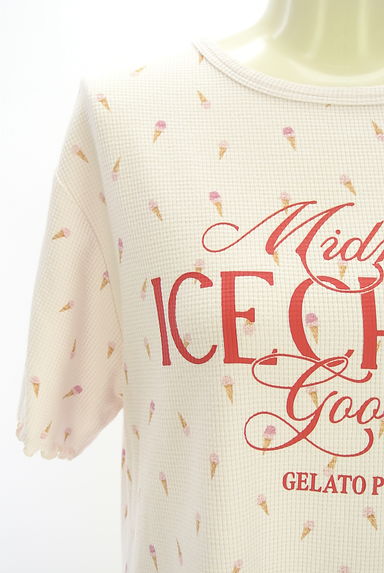 gelato pique（ジェラートピケ）の古着「アイスクリーム柄半そでワッフルカットソー（カットソー・プルオーバー）」大画像４へ