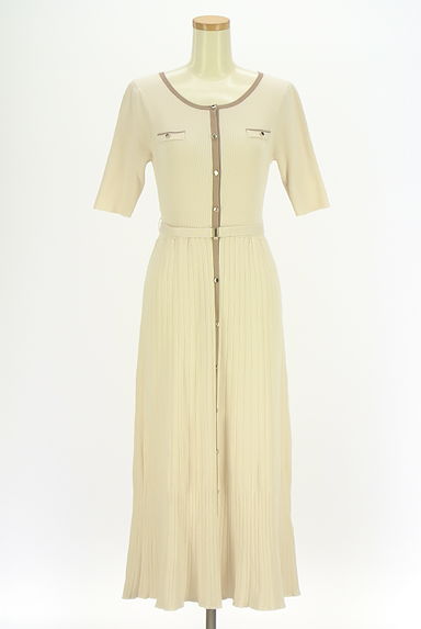 クリックで大画像表示 MISCH MASCH(ミッシュマッシュ)の古着「ベルト付きロングリブニットワンピース(ワンピース・チュニック)」大画像1へ