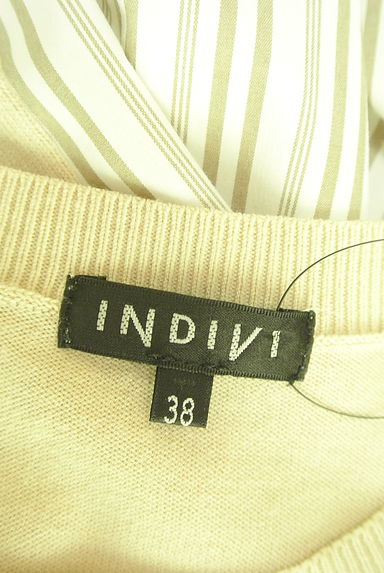 INDIVI（インディヴィ）の古着「ストライプ別地切替レイヤード風ニットトップス（ニット）」大画像６へ