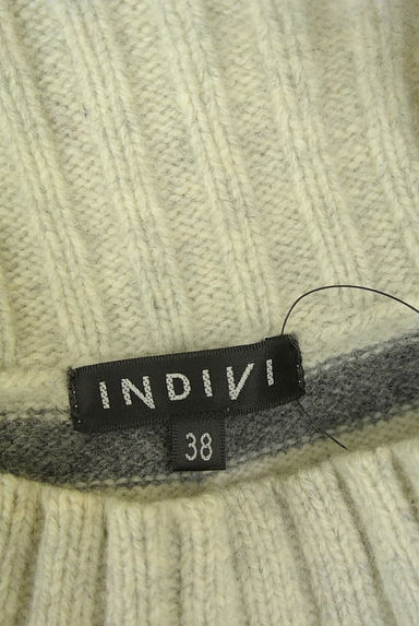 INDIVI（インディヴィ）の古着「モックネックボーダー柄ニットトップス（セーター）」大画像６へ