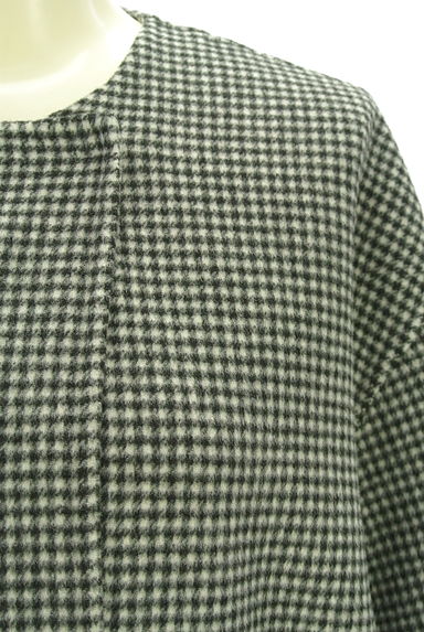 SLOBE IENA（スローブイエナ）の古着「ノーカラーギンガムチェック柄ウール混コート（コート）」大画像４へ