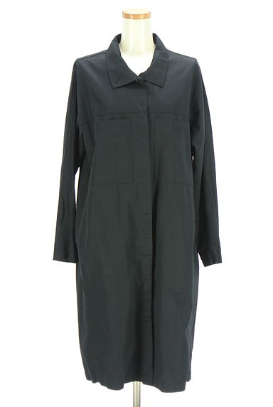 クリックで大画像表示 MidiUmi(ミディウミ)の古着「スタンドカラー膝丈シャツワンピース(ワンピース・チュニック)」大画像1へ