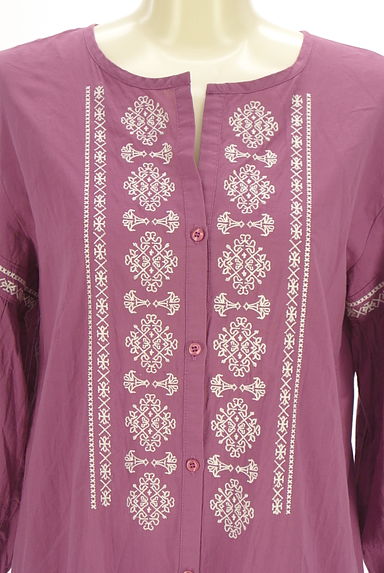 NATURAL BEAUTY BASIC（ナチュラルビューティベーシック）の古着「刺繍入りロングシャツワンピース（ワンピース・チュニック）」大画像４へ