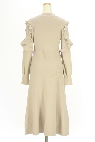 MERCURYDUO（マーキュリーデュオ）の古着「フリル袖モックネックニットワンピース（ワンピース・チュニック）」大画像２へ