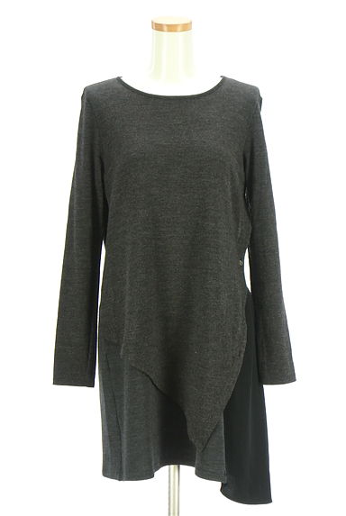 COMME CA（コムサ）の古着「Gabardine K.T 別地切替アシンメトリーワンピース（ワンピース・チュニック）」大画像１へ