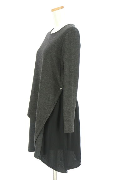 COMME CA（コムサ）の古着「Gabardine K.T 別地切替アシンメトリーワンピース（ワンピース・チュニック）」大画像３へ