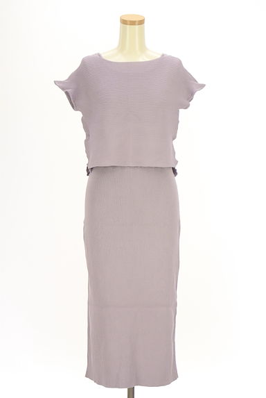 PROPORTION BODY DRESSING（プロポーションボディドレッシング）の古着「ノースリリブニットセットアップ（ツーピース（ジャケット＋ワンピース））」大画像１へ