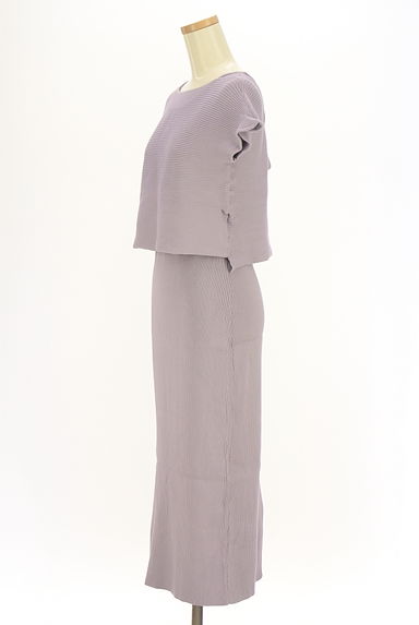 PROPORTION BODY DRESSING（プロポーションボディドレッシング）の古着「ノースリリブニットセットアップ（ツーピース（ジャケット＋ワンピース））」大画像３へ