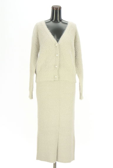 PROPORTION BODY DRESSING（プロポーションボディドレッシング）の古着「カーデ×スカート　シャギーニットセットアップ（セットアップ（ジャケット＋スカート））」大画像１へ
