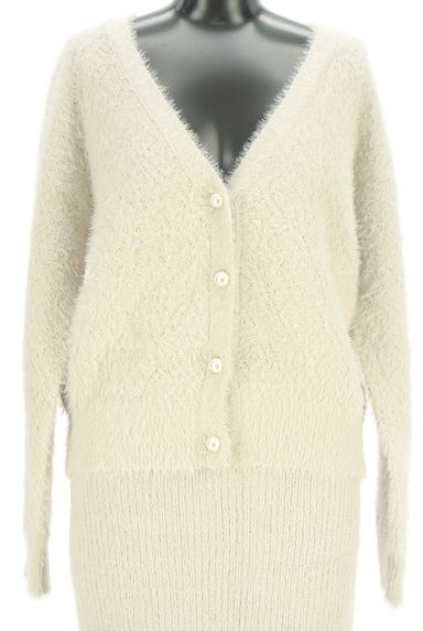PROPORTION BODY DRESSING（プロポーションボディドレッシング）の古着「カーデ×スカート　シャギーニットセットアップ（セットアップ（ジャケット＋スカート））」大画像４へ