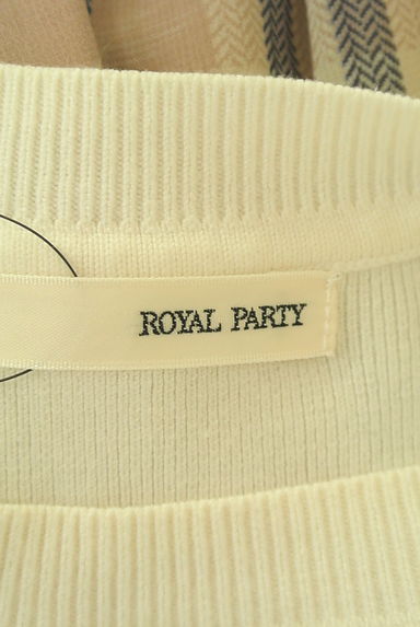 ROYAL PARTY（ロイヤルパーティ）の古着「ニット×チェック柄シアー切替ノースリワンピース（ワンピース・チュニック）」大画像６へ