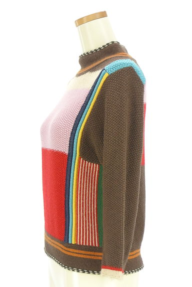 Sybilla（シビラ）の古着「カラフル配色切替モックネックニットトップス（ニット）」大画像３へ