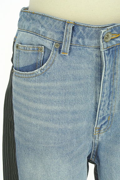JEANASiS（ジーナシス）の古着「異素材切替ストレートデニムパンツ（デニムパンツ）」大画像４へ