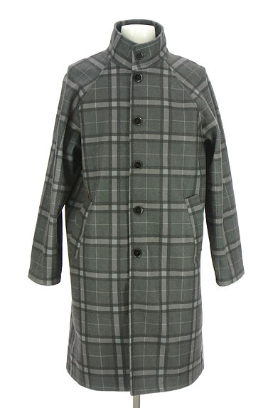 AZUL BY MOUSSY（アズールバイマウジー）の古着「チェック柄ロングコート（コート）」大画像１へ