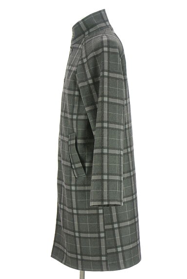 AZUL BY MOUSSY（アズールバイマウジー）の古着「チェック柄ロングコート（コート）」大画像３へ