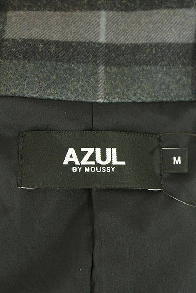 AZUL BY MOUSSY（アズールバイマウジー）の古着「チェック柄ロングコート（コート）」大画像６へ