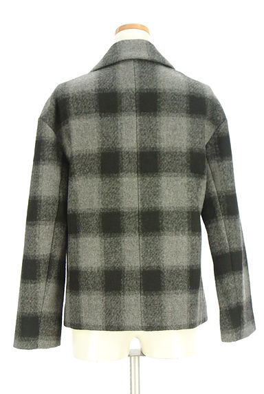 MOUSSY（マウジー）の古着「ブロックチェック柄ショート丈Pコート（コート）」大画像２へ