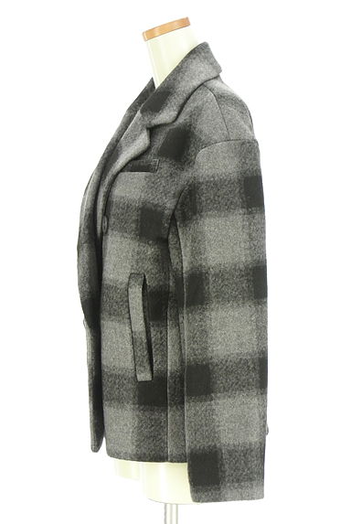MOUSSY（マウジー）の古着「ブロックチェック柄ショート丈Pコート（コート）」大画像３へ