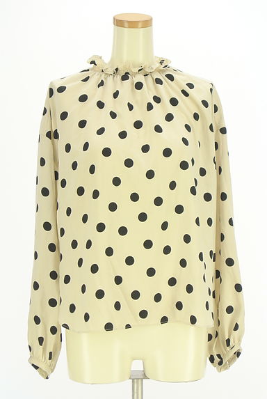 ADAM ET ROPE（アダムエロペ）の古着「フリルハイネックドット柄カットソー（カットソー・プルオーバー）」大画像１へ