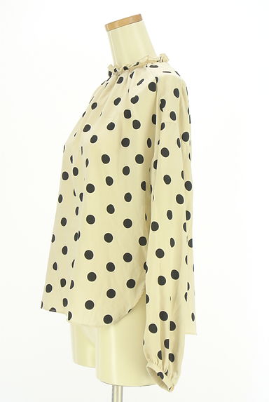 ADAM ET ROPE（アダムエロペ）の古着「フリルハイネックドット柄カットソー（カットソー・プルオーバー）」大画像３へ