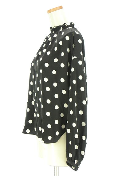クリックで大画像表示 ADAM ET ROPE(アダムエロペ)の古着「ドット柄フリルハイネックカットソー(カットソー・プルオーバー)」大画像3へ