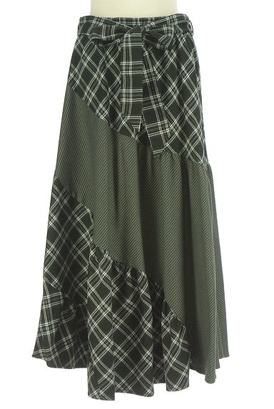 axes femme（アクシーズファム）の古着「ベルト付きチェック柄ロングスカート（ロングスカート・マキシスカート）」大画像１へ