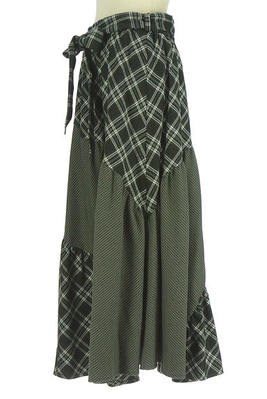 axes femme（アクシーズファム）の古着「ベルト付きチェック柄ロングスカート（ロングスカート・マキシスカート）」大画像３へ