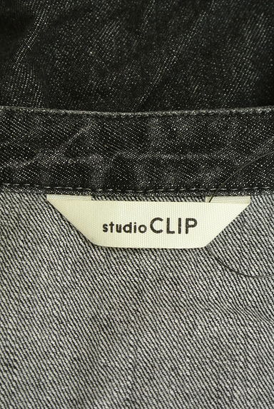 studio CLIP（スタディオクリップ）の古着「キーネックブラックデニムワンピース（ワンピース・チュニック）」大画像６へ