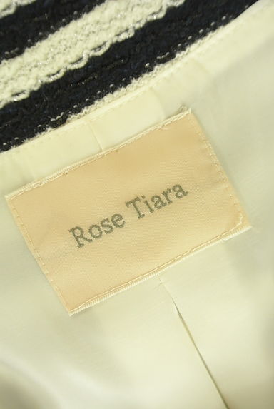 Rose Tiara（ローズティアラ）の古着「ラメ混ボーダー柄コート（コート）」大画像６へ