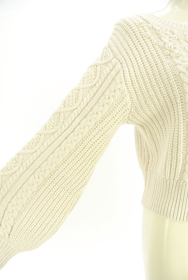 JILL by JILLSTUART（ジルバイジルスチュアート）の古着「パール付きケーブル編みニットトップス（セーター）」大画像５へ