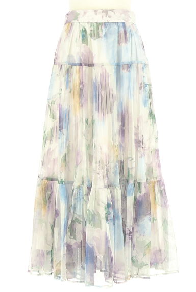 JUSGLITTY（ジャスグリッティー）の古着「花柄ロングチュールスカート（ロングスカート・マキシスカート）」大画像１へ