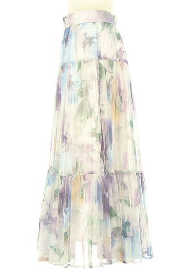 JUSGLITTY（ジャスグリッティー）の古着「花柄ロングチュールスカート（ロングスカート・マキシスカート）」大画像３へ