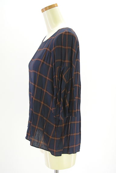 Droite lautreamont（ドロワットロートレアモン）の古着「7分袖チェック柄カットソー（カットソー・プルオーバー）」大画像３へ
