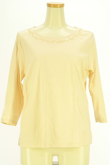 クリックで大画像表示 DAKS(ダックス)の古着「ビーズ刺繍七分袖カットソー(カットソー・プルオーバー)」大画像1へ