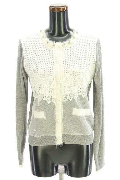 Re.Verofonna（ヴェロフォンナ）の古着「パールボタンフロントレースニットカーディガン（カーディガン・ボレロ）」大画像１へ
