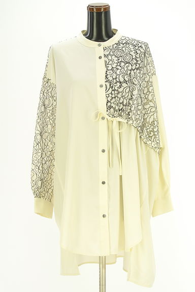 OSMOSIS（オズモーシス）の古着「レース切替シャツチュニック（ワンピース・チュニック）」大画像１へ